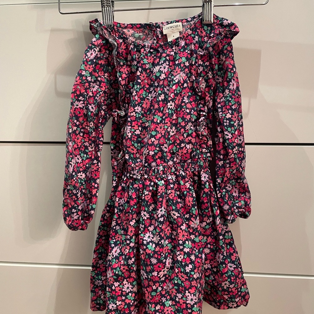 Crewcuts Pink Ruffled Off-Shoulder Sundress